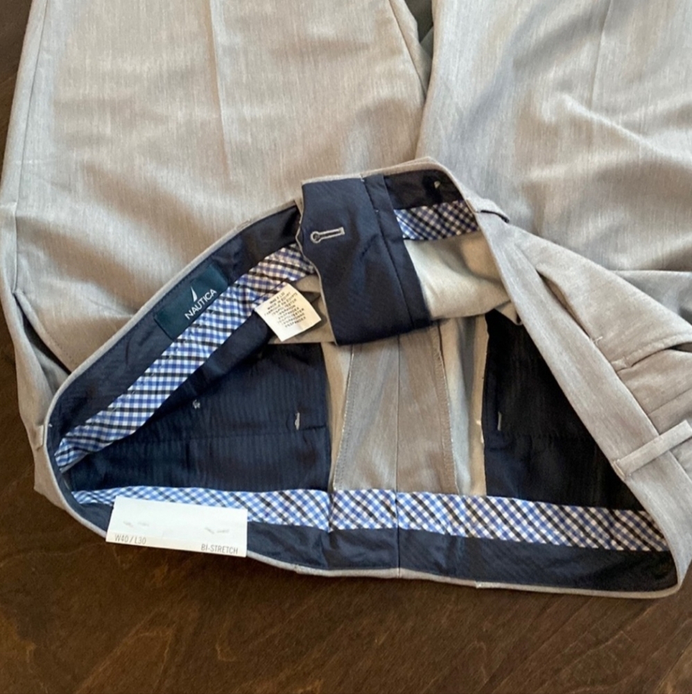 Nautica Bi Stretch Performance Light Grey Pants - Picture 6 of 12